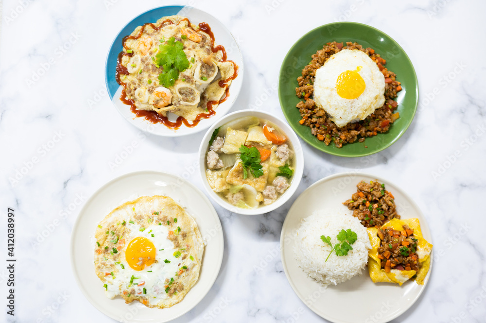 Egg Dish : Clear Soup with Eggs and Minced Pork, Stuffed eggs , Star omelette , Seafood Omelette and Fried Eggs with Sweet Stir Fried Pork Egg Dish : Clear Soup with Eggs and Minced Pork, Stuffed eggs , Star omelette , Seafood Omelette and Fried Eggs with Sweet Stir Fried Pork