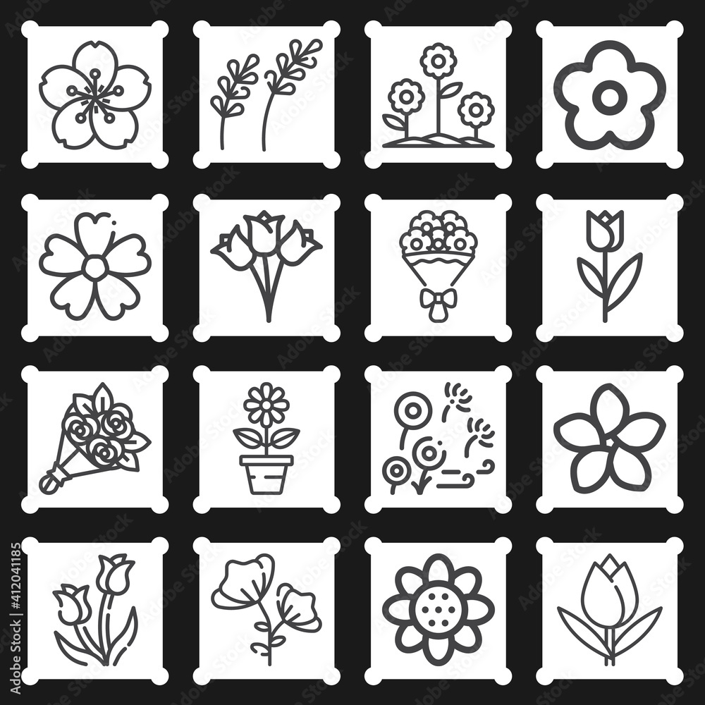 Obraz premium 16 pack of saint augustine lineal web icons set