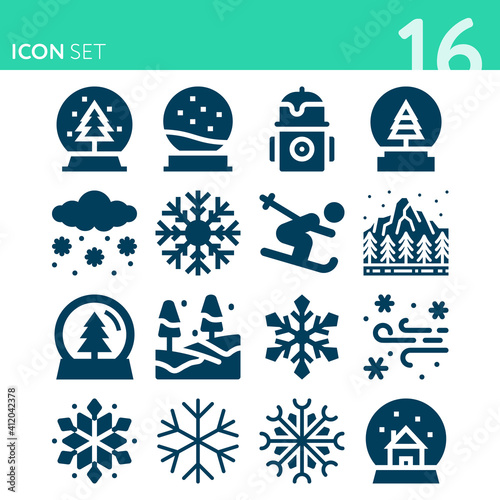 Simple set of 16 icons related to play false