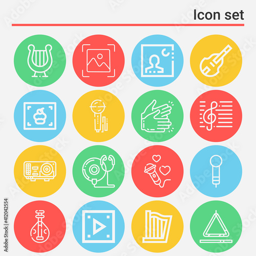 16 pack of composer  lineal web icons set