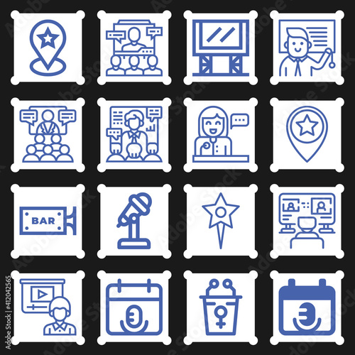 16 pack of symposium  lineal web icons set