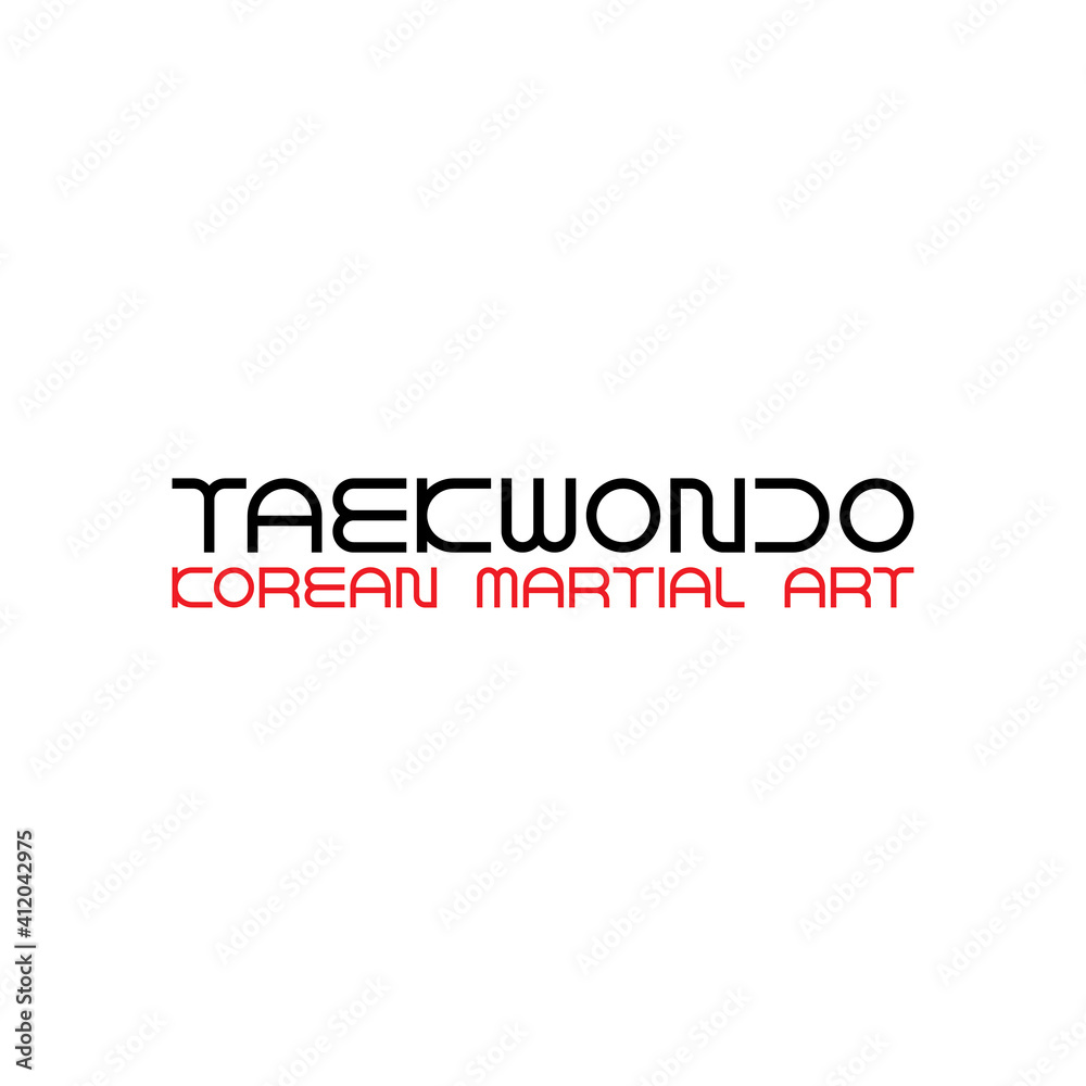 TAEKWONDO Korean martial art school logo design vector TAEKWONDO Korean martial art school logo design vector