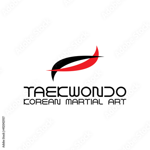 TAEKWONDO Korean martial art school logo design vector