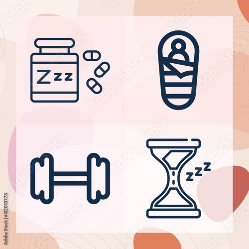 Simple set of bodily function related lineal icons
