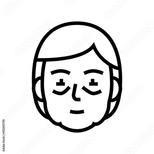 face edema health problem line icon vector. face edema health problem sign. isolated contour symbol black illustration