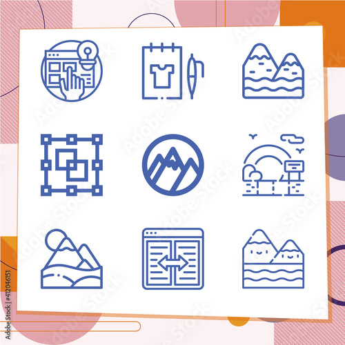 Simple set of 9 icons related to costumes