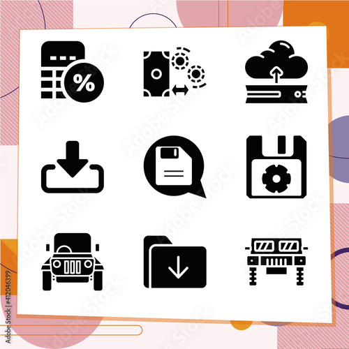 Simple set of 9 icons related to favor