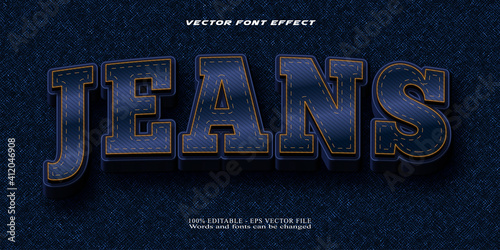 Editable text effect Jeans