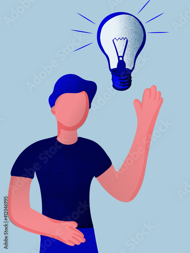 Hombre teniendo idea brillante