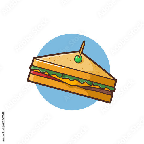 Sandwich Vector Cartoon Isolated - Foods and Drinks Illustration Cartoon Style.