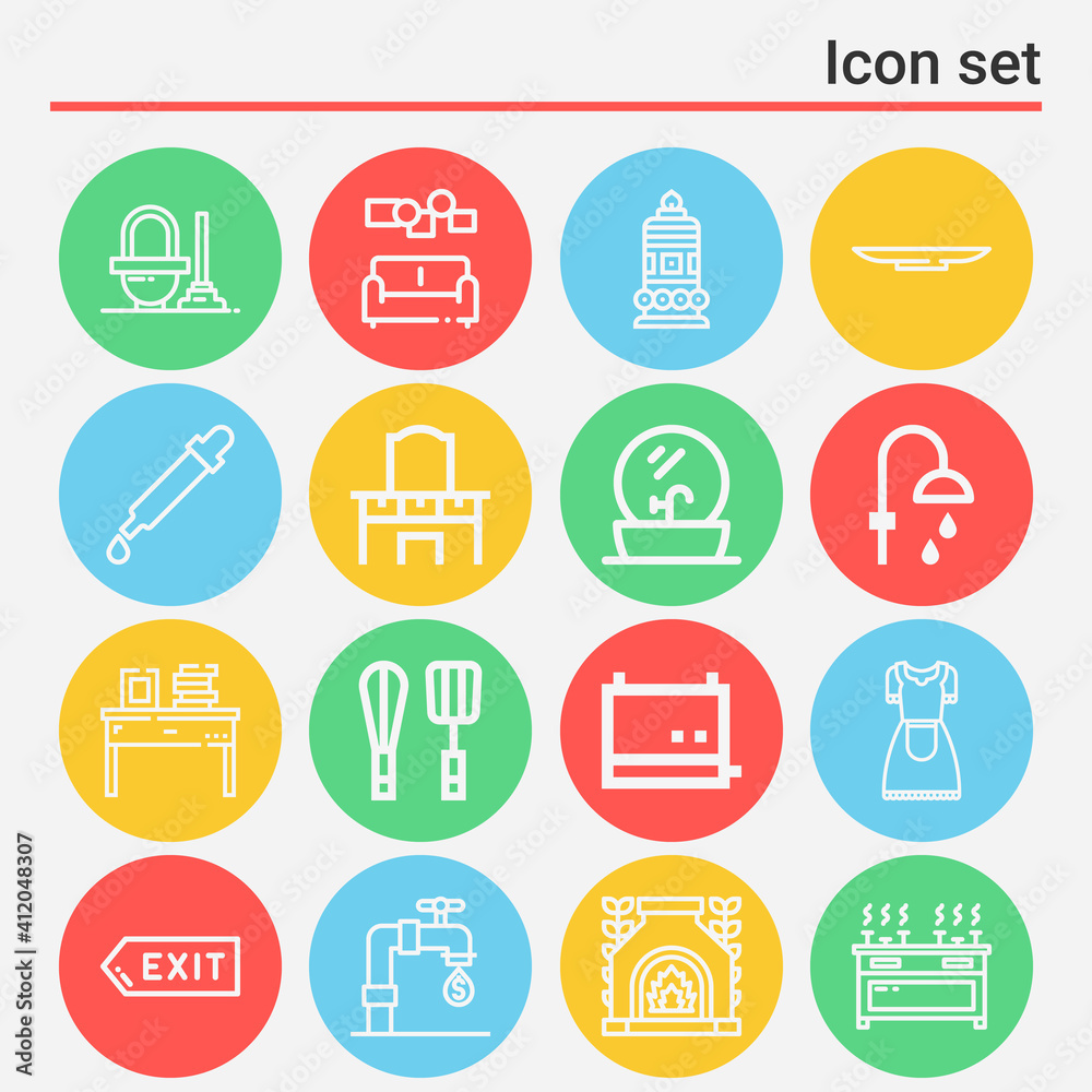 16 pack of porcelain lineal web icons set 16 pack of porcelain lineal web icons set