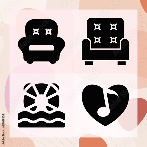 Simple set of death related filled icons