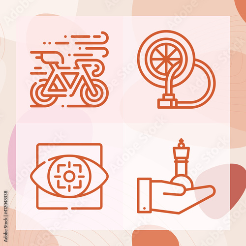 Simple set of simulated related lineal icons