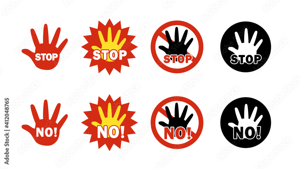 No ストップ 禁止 手 アイコンマーク セット イラスト素材 Stock Vector Adobe Stock No ストップ 禁止 手 アイコンマーク セット イラスト素材 Stock Vector Adobe Stock
