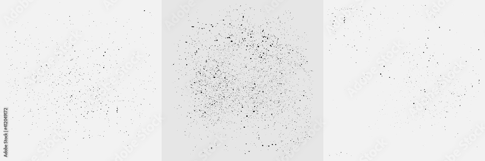 Grunge Grain Texture Set. Vector Abstract Spray Dots Background For posters, Patterns, Retro Style.