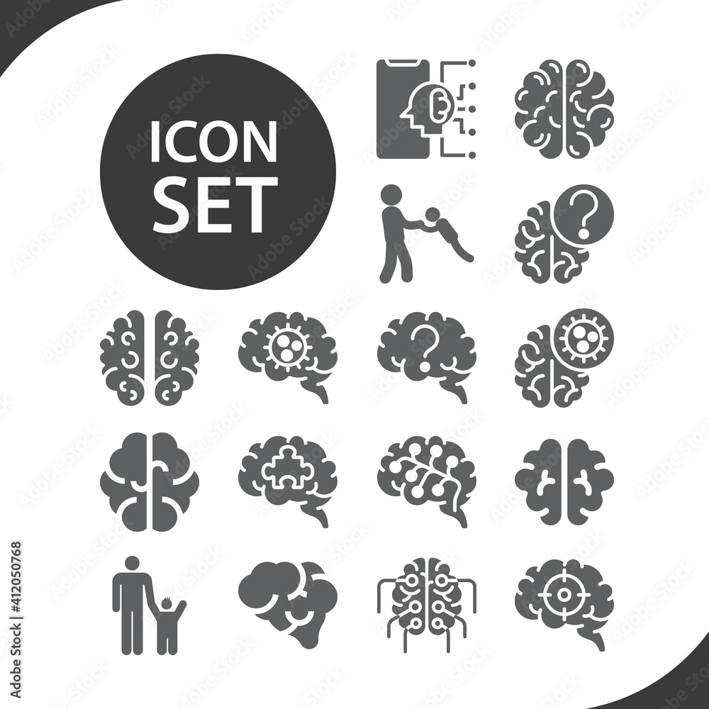 Simple set of antecedent related filled icons.