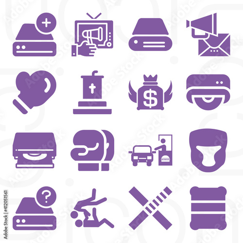16 pack of crusade  filled web icons set