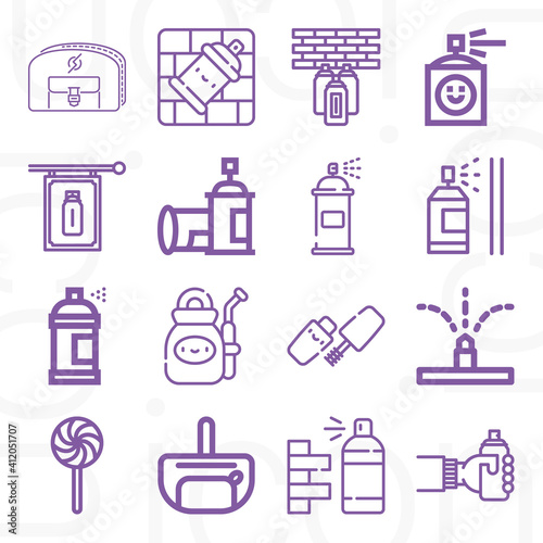 16 pack of devoted  lineal web icons set