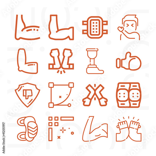 16 pack of forearm  lineal web icons set
