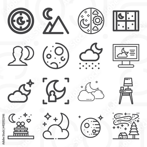 16 pack of preceding  lineal web icons set