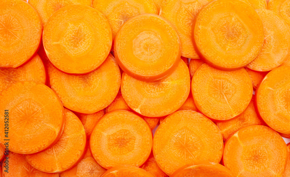 closeup Carrot slices as background texture closeup Carrot slices as background texture