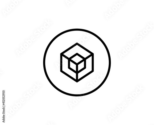 Blockchain line icon. Vector symbol in trendy flat style on white background. Web sing for design.