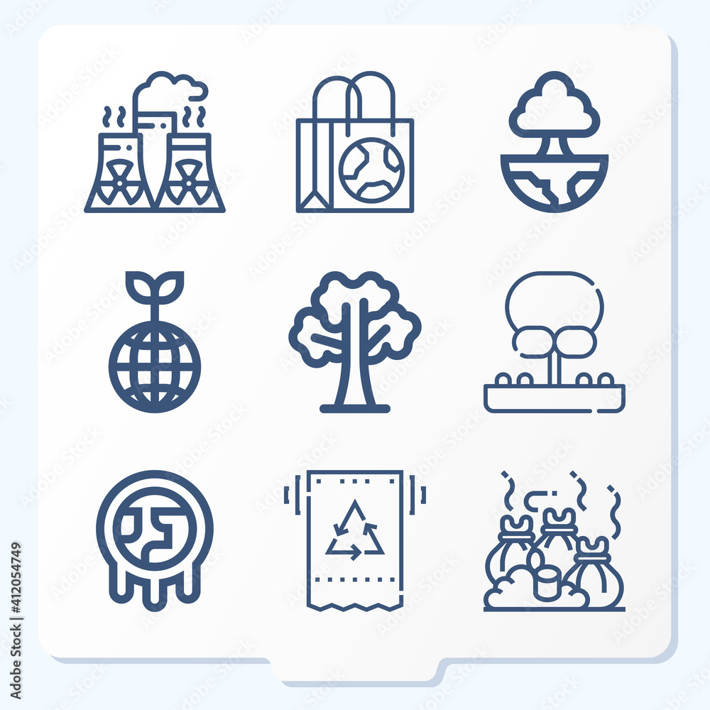 Simple set of 9 icons related to microbial Simple set of 9 icons related to microbial