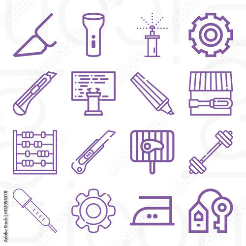 16 pack of phd  lineal web icons set