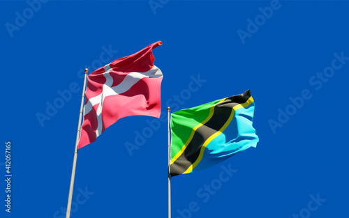 Flags of Tanzania and Denmark.