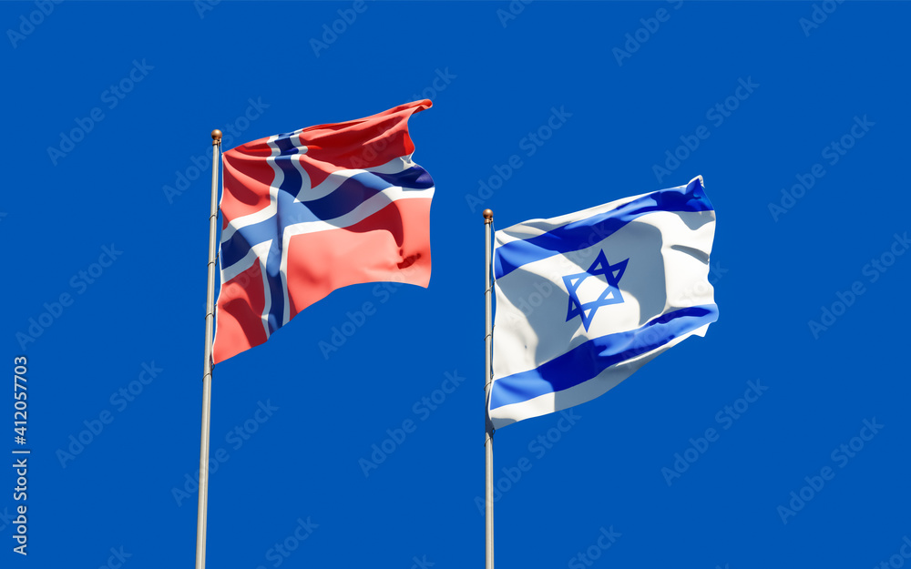 Flags of Israel and Norway. Flags of Israel and Norway.