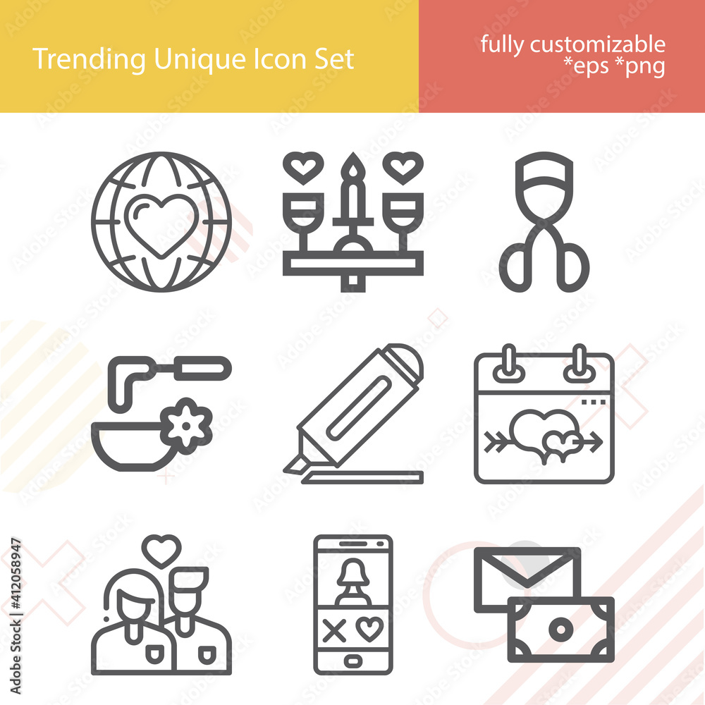 Simple set of occurring related lineal icons. Simple set of occurring related lineal icons.