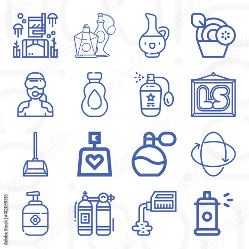 16 pack of essential  lineal web icons set