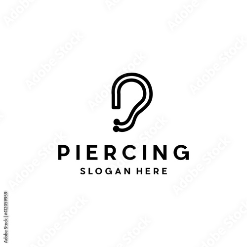 Piercing Ear Line Logo Design