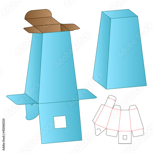 Box packaging die cut template design. 3d mock-up