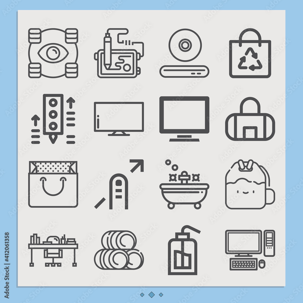 Simple set of blank related lineal icons. Simple set of blank related lineal icons.