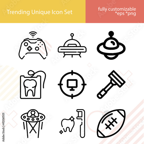 Simple set of subjective related lineal icons.