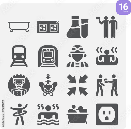 Simple set of hip related filled icons.