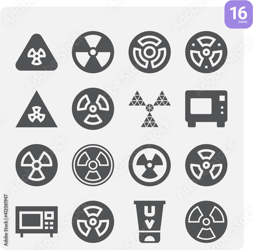 Simple set of electromagnetic wave related filled icons.