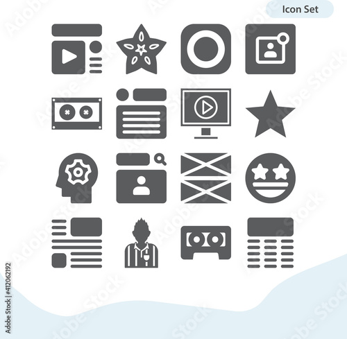 Simple set of principal related filled icons.