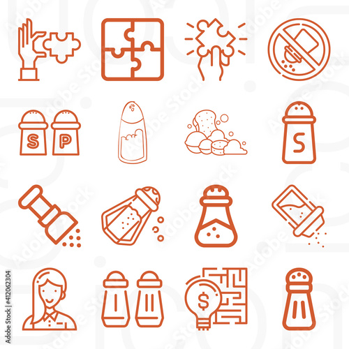16 pack of sulfate  lineal web icons set