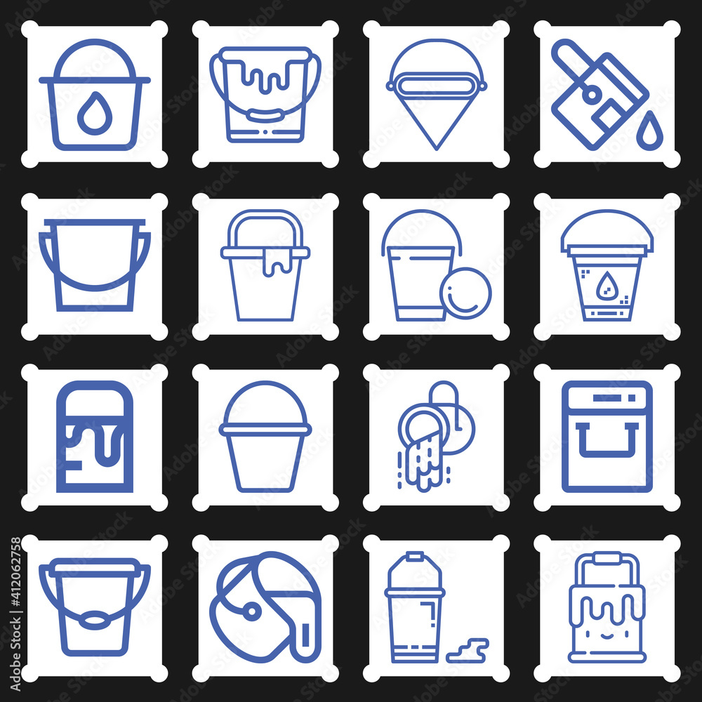 16 pack of emptied lineal web icons set 16 pack of emptied lineal web icons set