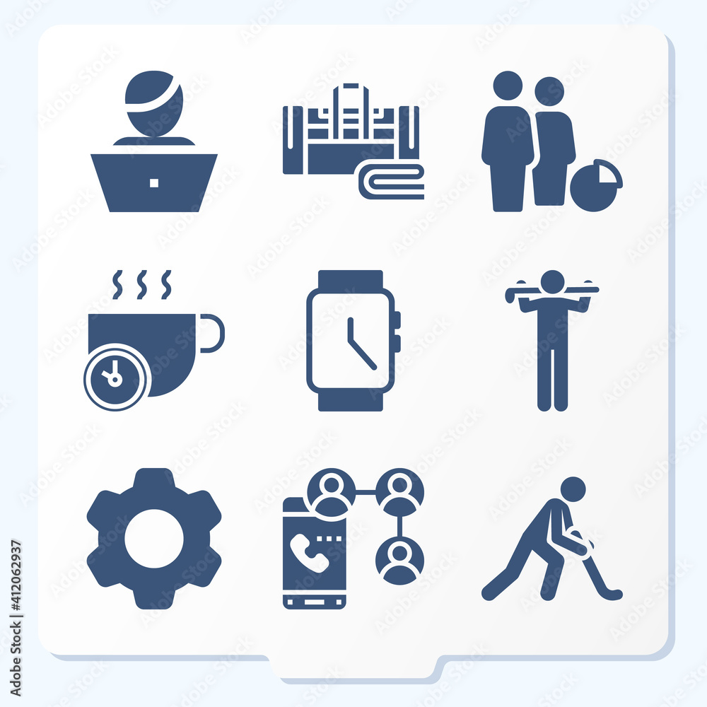 Simple set of 9 icons related to businessman Simple set of 9 icons related to businessman