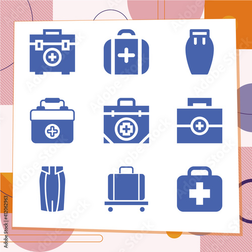 Simple set of 9 icons related to fit out