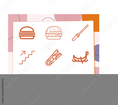 Simple set of 9 icons related to umbrella