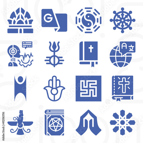 16 pack of scriptures  filled web icons set
