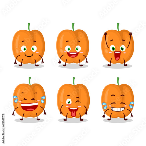 Cartoon character of apricot with smile expression