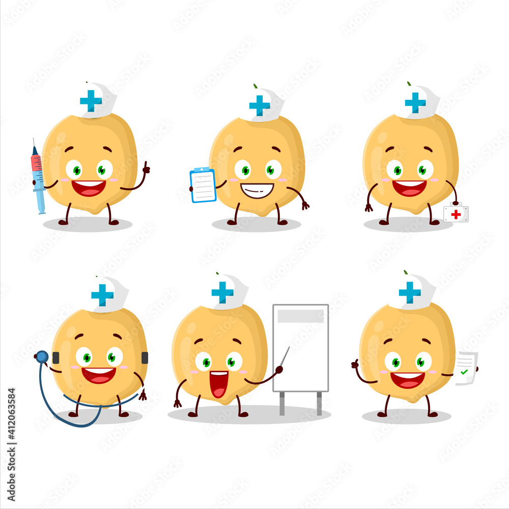 Doctor profession emoticon with burmese grapes cartoon character Doctor profession emoticon with burmese grapes cartoon character