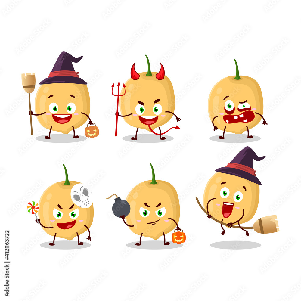 Halloween expression emoticons with cartoon character of burmese grapes Halloween expression emoticons with cartoon character of burmese grapes