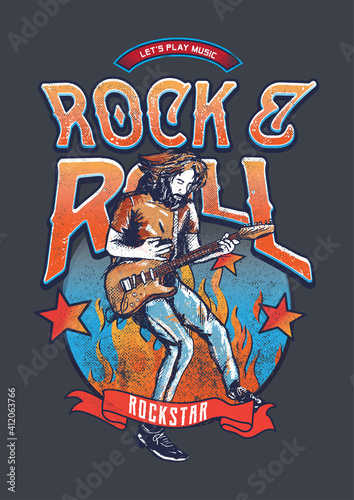 Design Rock N Roll for your graphic tees business