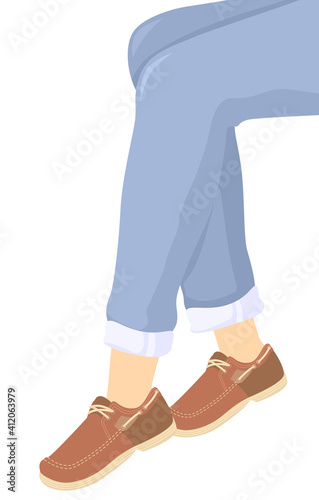 Girl Boat Shoes Illustration
